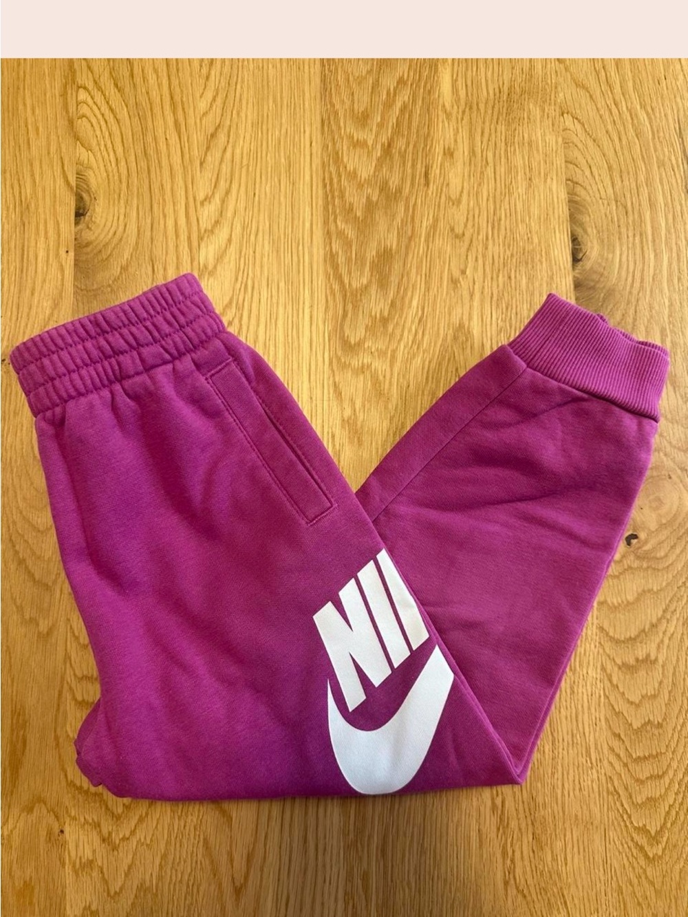 Nike Kids Magenta Sweat Joggers with White Logo 5-6years